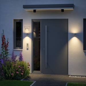 LED-wandlamp House II aluminium / plexiglas - 2 lichtbronnen
