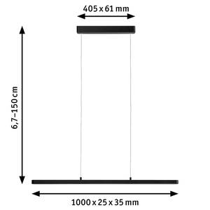 LED-hanglamp Lento I aluminium / massief rubberboomhout - 1 lichtbron