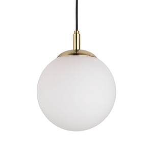 Hanglamp Menja melkglas / messing - 1 lichtbron