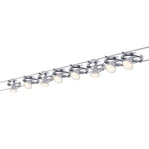 Spots sur câble Cardan Matière plastique / Chrome - 8 ampoules