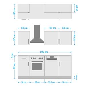 Küchenzeile Varel II Hochglanz Weiß / Weiß - Mit Elektrogeräten
