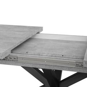 Eettafel Jurien (met uitschuiffunctie) - Concrete look - Zwart