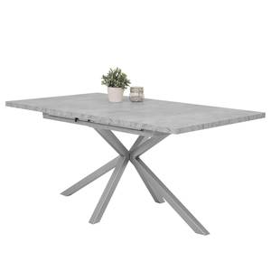 Eettafel Jurien (met uitschuiffunctie) - Concrete look - Zilver