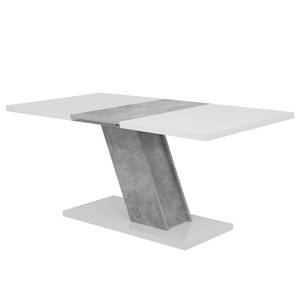 Eettafel Taroom uitrekbaar - Hoogglans wit/Concrete look