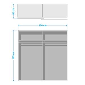 Schwebetürenschrank Heppner Weiß / Wildeiche Dekor