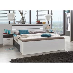 Bedframe Veneta (3-delig) wit/Sonoma eikenhouten look - Wit/lavakleurig