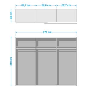 Zweefdeurkast Seelze Bruin - Plaatmateriaal - 271 x 210 x 60 cm