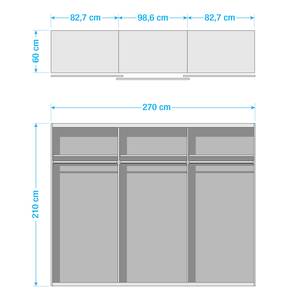 Armoire à portes coulissantes Candelo Largeur : 270 cm - 3 portes