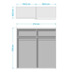 Armoire à portes coulissantes Candelo Largeur : 215 cm - 2 porte