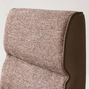 Chaise cantilever Abenra Tissu structuré / Acier - Acier inoxydable - Cappuccino - Lot de 2