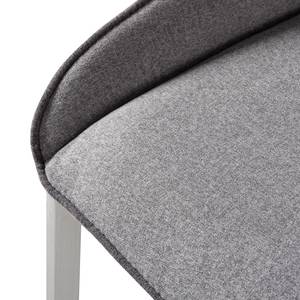 Chaises cantilever Nidri (lot de 2) Tissage à plat / Acier inoxydable - Gris clair