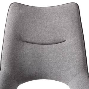Sedia a sbalzo Nidri (2 pezzi) Tessuto piatto/Acciaio inossidabile - Color grigio pallido