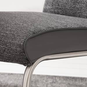 Chaise cantilever Abenra Tissu structuré / Acier - Acier inoxydable - Gris - Lot de 2