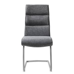 Chaise cantilever Abenra Tissu structuré / Acier - Acier inoxydable - Gris - Lot de 2