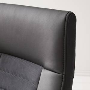 Chaise cantilever Bilsen (lot de 2) Imitation cuir / Acier - Noir / Acier inoxydable