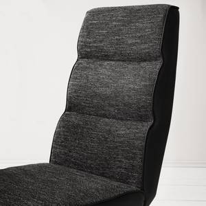 Chaise cantilever Abenra Tissu structuré / Acier - Acier inoxydable - Noir - Lot de 2