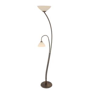 Staande lamp Capri melkglas / messing - 2 lichtbronnen