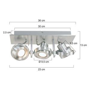 LED-Deckenleuchte Quatro I Stahl - Flammenanzahl: 3