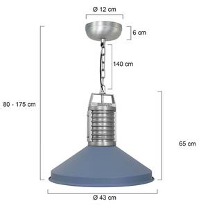 Hanglamp Brusk staal - 1 lichtbron
