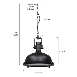 Pendelleuchte Mexlite XI Stahl / Glas - 1-flammig - Schwarz