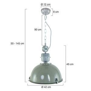 Hanglamp Bikkel staal - 1 lichtbron - Mintgrijs