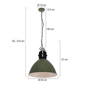 Hanglamp Frisk staal - 1 lichtbron - Groen