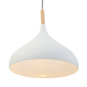 Suspension Mexlite XVII Aluminium / Hêtre massif- 1 ampoule - Blanc