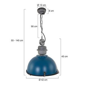 Hanglamp Bikkel staal - 1 lichtbron - Zeeblauw