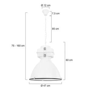 Suspension Mexlite XXII Acier / Verre - 1 ampoule - Blanc