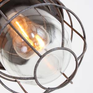 Hanglamp Mexlite XXVIII transparant glas / staal - 1 lichtbron - Bruin