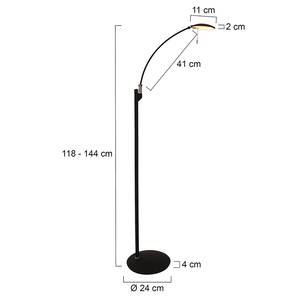 LED-staande lamp Zenith III staal - 1 lichtbron - Zwart