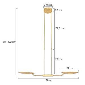 Suspension LED Zenith I Acier - 2 ampoules - Laiton