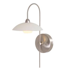 LED-wandlamp Monarch melkglas / staal - Zilver - Aantal lichtbronnen: 1