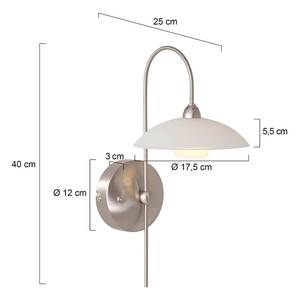 LED-Wandleuchte Monarch Milchglas / Stahl - Silber - Flammenanzahl: 1