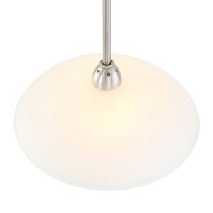 LED-Pendelleuchte Monarch I Milchglas / Stahl - 1-flammig - Silber