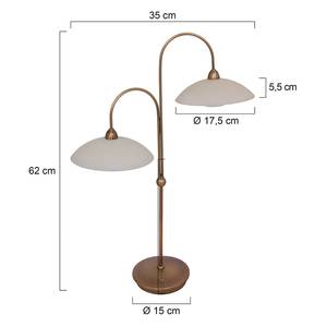 Lampe LED Monarch Verre dépoli / Acier - Cuivre - Nb d'ampoules : 2