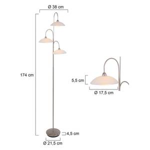 LED-Stehleuchte Monarch Milchglas / Stahl - 3-flammig - Kupfer