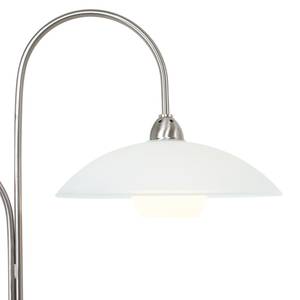 LED-Tischleuchte Monarch Milchglas / Stahl - Silber - Flammenanzahl: 2