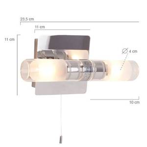 Plafonnier LED Halleux II Verre / Acier - 2 ampoules