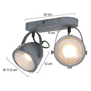 LED-plafondlamp Mexlite glas / ijzer - Aantal lichtbronnen: 2