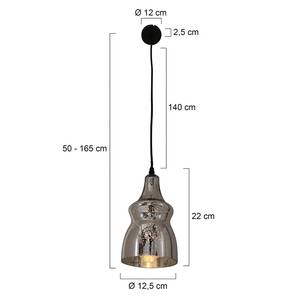 Hanglamp Mexlite XXXI glas / staal - 1 lichtbron