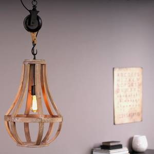 Hanglamp Liberty Bell massief hout / ijzer - 1 lichtbron