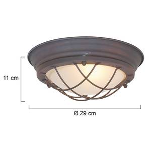 Plafondlamp Mexlite VIII melkglas / ijzer - 1 lichtbron - Bruin