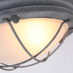 Plafondlamp Mexlite VIII melkglas / ijzer - 1 lichtbron - Grijs