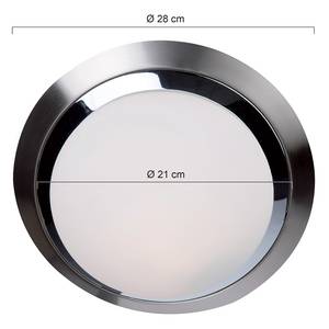 LED-plafondlamp Fullarton I melkglas / ijzer - 1 lichtbron - Diameter: 28 cm