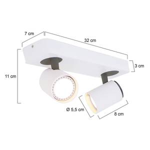 Plafonnier LED Mexlite I Aluminium - Nb d'ampoules : 2