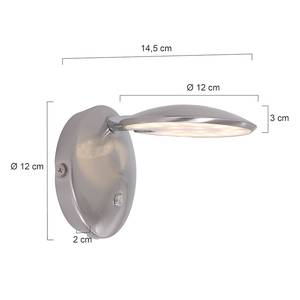 Applique murale LED Zenith Fer / Plexiglas - 1 ampoule - Argenté