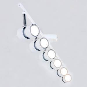Plafonnier LED Natasja I Acier - Blanc - Nb d'ampoules : 6