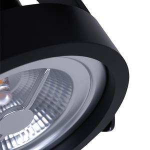 Plafonnier LED Mexlite II Aluminium - Noir - Nb d'ampoules : 1
