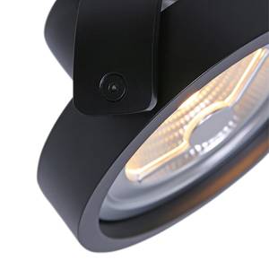 Plafonnier LED Mexlite II Aluminium - Noir - Nb d'ampoules : 1